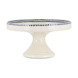 Indigo Drop Ceramic Cake Stand - Cream & Indigo