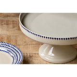 Indigo Drop Ceramic Cake Stand - Cream & Indigo