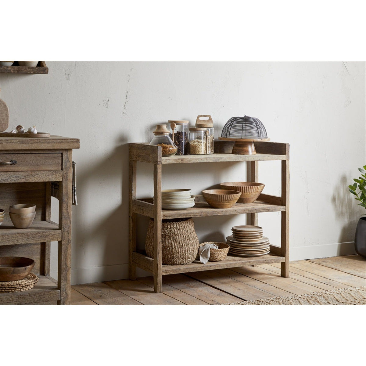 Ibo Reclaimed Wood Pantry Shelving Unit - Natural