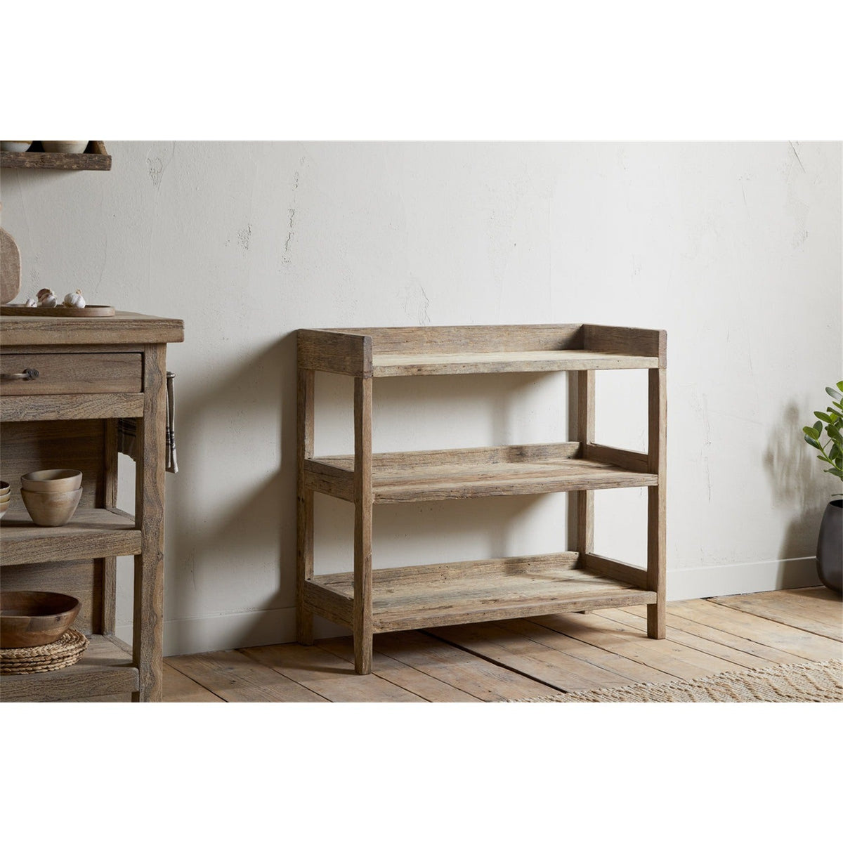 Ibo Reclaimed Wood Pantry Shelving Unit - Natural