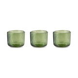 Irda Glass Tealight Holder - Dark Emerald - Set of 3