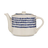 Indigo Drop Ceramic Teapot - Cream & Indigo