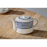 Indigo Drop Ceramic Teapot - Cream & Indigo