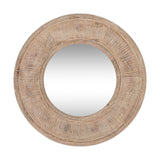 Itwa Mango Wood Carved Wall Mirror - Natural