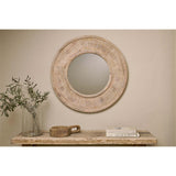 Itwa Mango Wood Carved Wall Mirror - Natural
