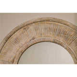 Itwa Mango Wood Carved Wall Mirror - Natural