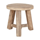 Ibo Reclaimed Wood Round Side Table - Natural