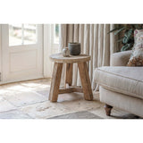 Ibo Reclaimed Wood Round Side Table - Natural