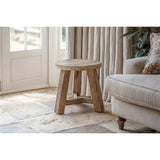 Ibo Reclaimed Wood Round Side Table - Natural