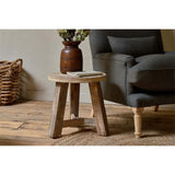 Ibo Reclaimed Wood Round Side Table - Natural