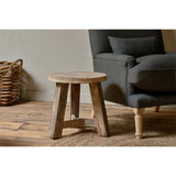 Ibo Reclaimed Wood Round Side Table - Natural