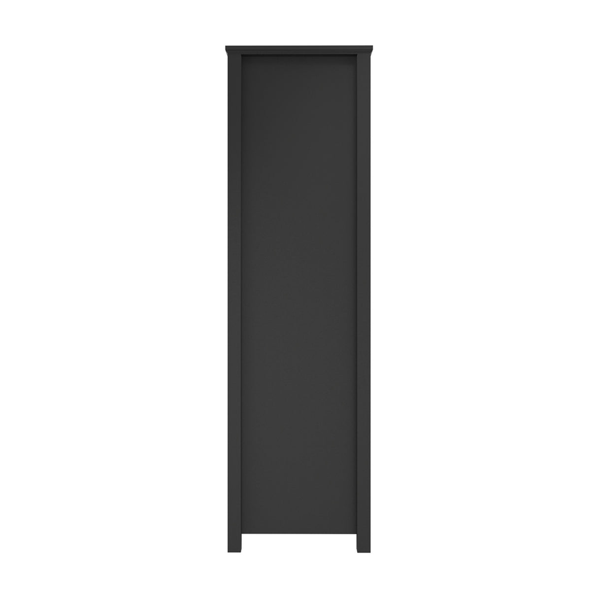 Ives 2 Door Wardrobe - Black with Antique Brass