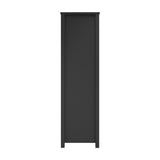 Ives 2 Door Wardrobe - Black with Antique Brass