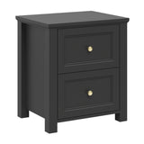 Ives Bedside Table - Black with Antique Brass