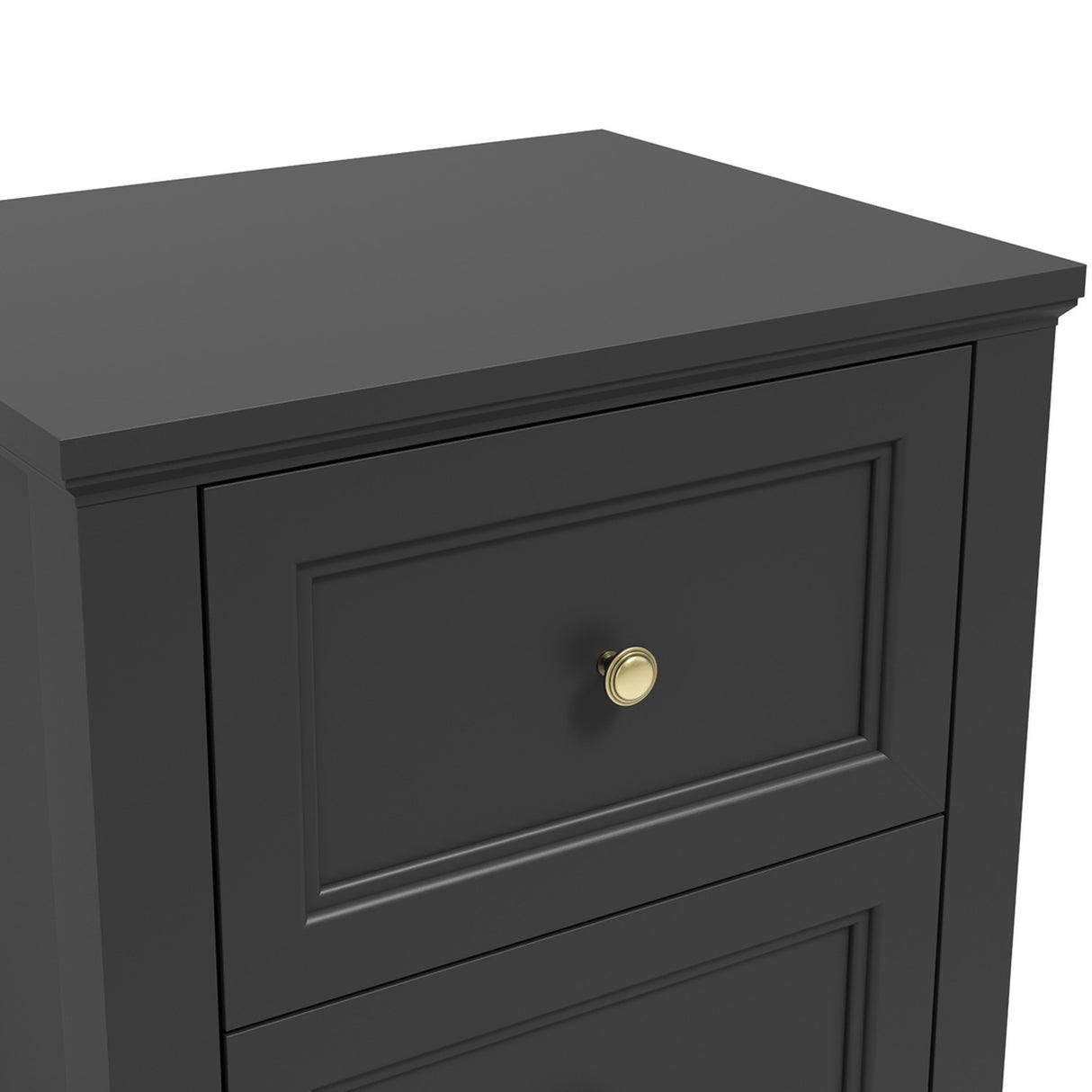 Ives Bedside Table - Black with Antique Brass