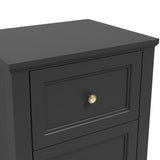 Ives Bedside Table - Black with Antique Brass