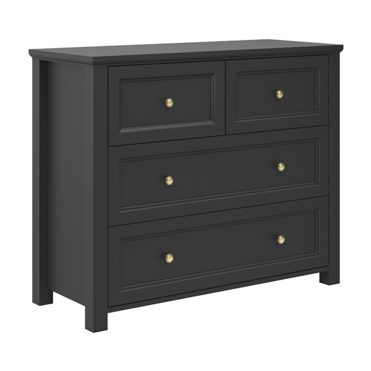 Ives Chest of Drawers - Black with Antique Brass