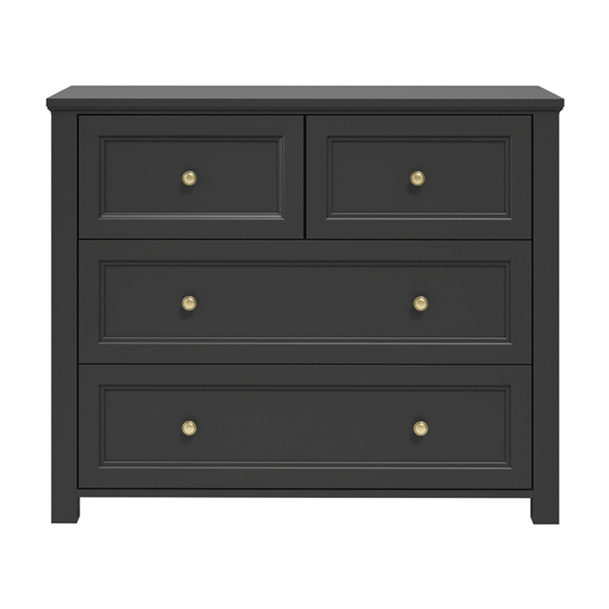 Ives Chest of Drawers - Black with Antique Brass