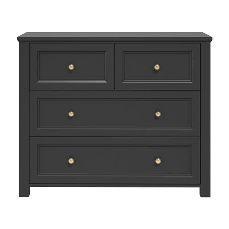 Ives Chest of Drawers - Black with Antique Brass