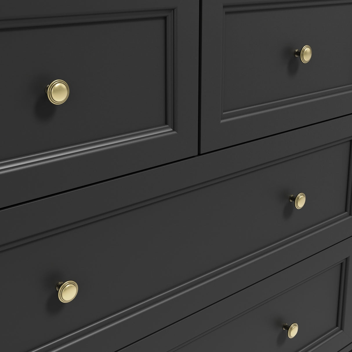 Ives Chest of Drawers - Black with Antique Brass