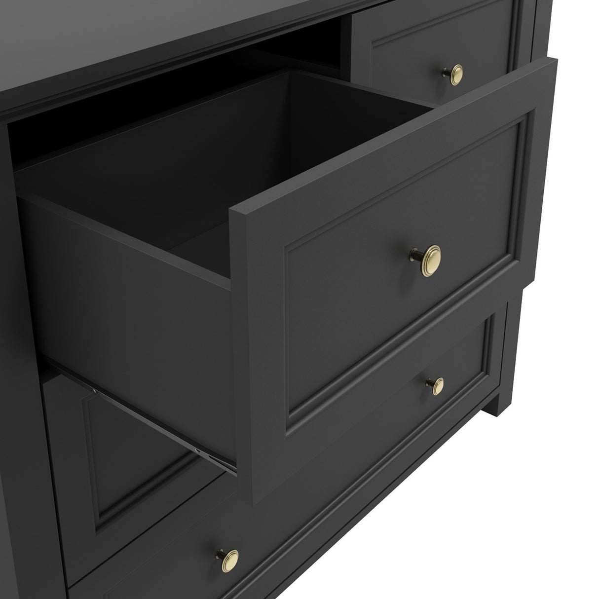Ives Chest of Drawers - Black with Antique Brass
