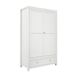 Ives 2 Door Wardrobe - White with Antique Brass