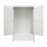Ives 2 Door Wardrobe - White with Antique Brass