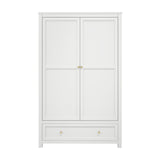 Ives 2 Door Wardrobe - White with Antique Brass