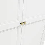 Ives 2 Door Wardrobe - White with Antique Brass
