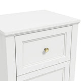 Ives Bedside Table - White with Antique Brass
