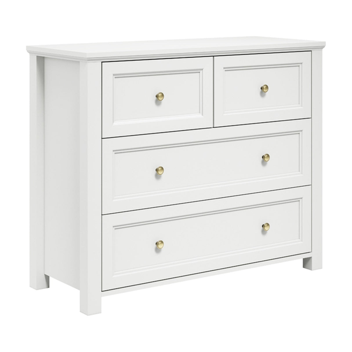 Ives Chest of Drawers - White with Antique Brass
