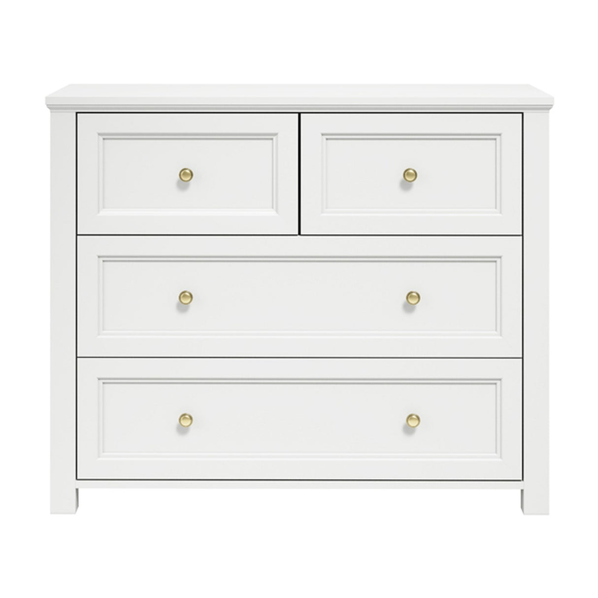 Ives Chest of Drawers - White with Antique Brass