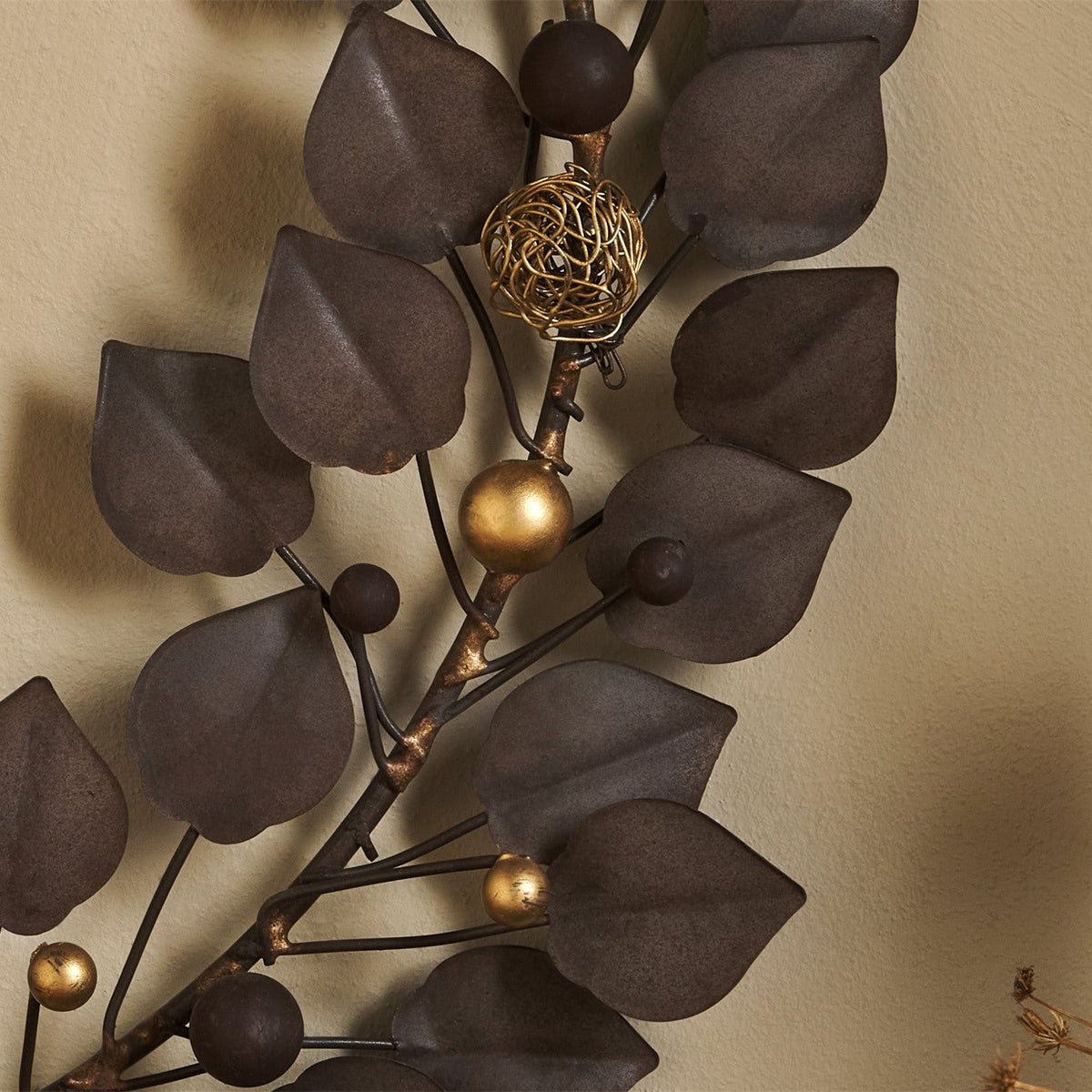 Ishana Christmas Wreath - Antique Brass