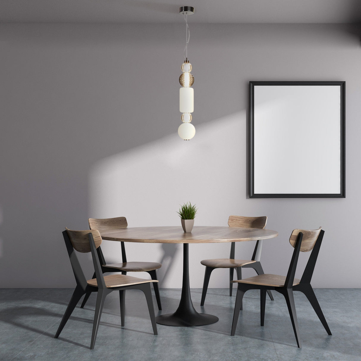Interior designer’s view of Collar LED Pendant Light in chrome, adding contemporary charm to any space