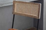 Iswa Leather & Cane Counter Stool - Tan