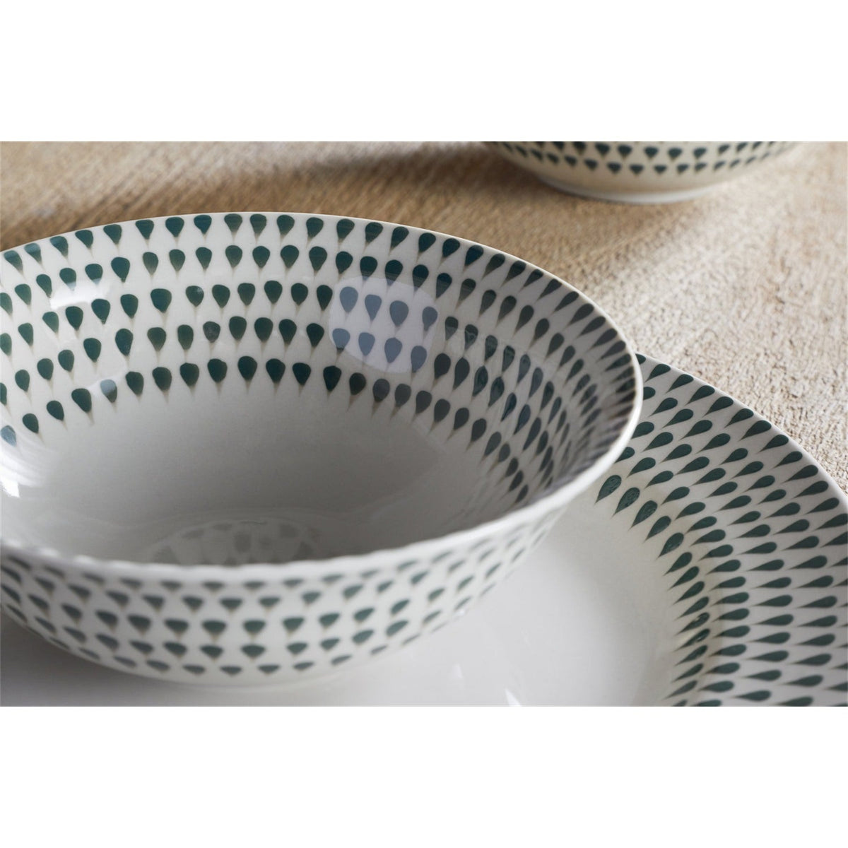 Juniper Drop Cereal Bowl - Cream & Juniper