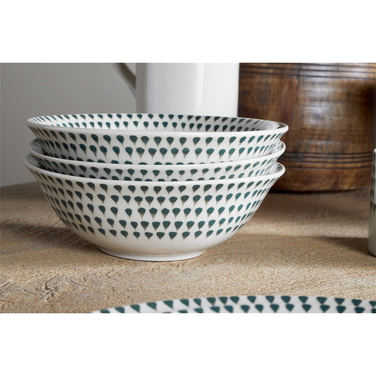 Juniper Drop Cereal Bowl - Cream & Juniper