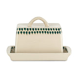 Juniper Drop Butter Dish - Cream & Juniper