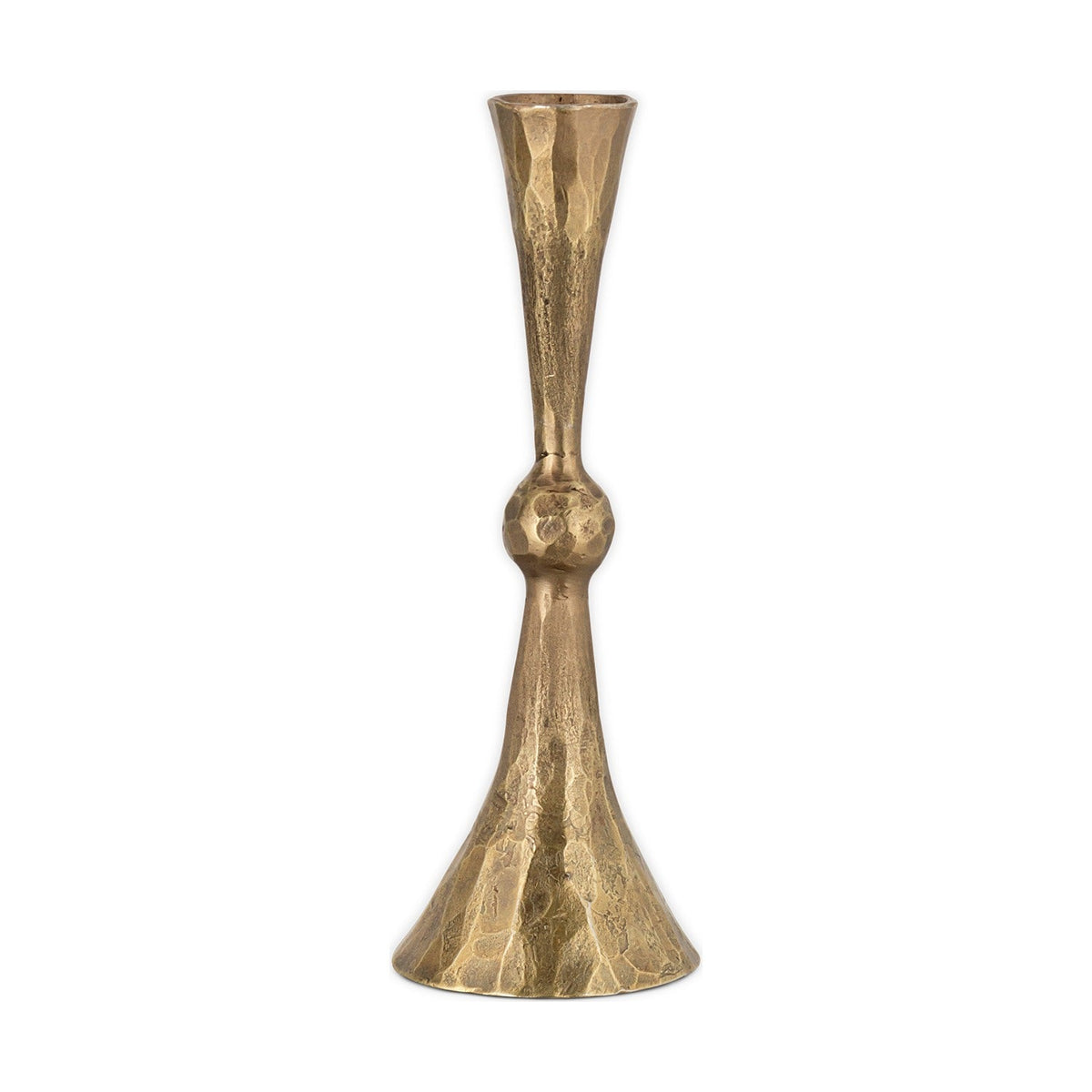 Javanee Small Hammered Candle Holder - Antique Brass