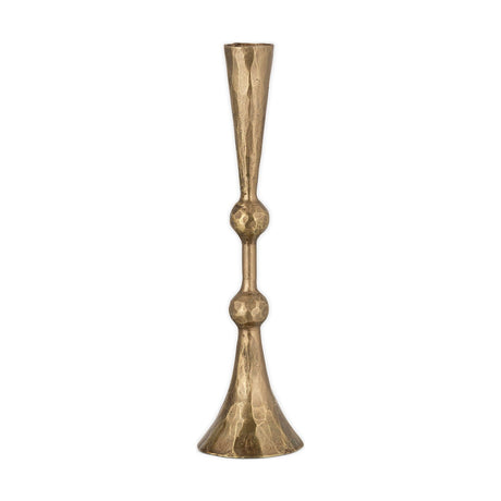 Javanee Medium Hammered Candle Holder - Antique Brass