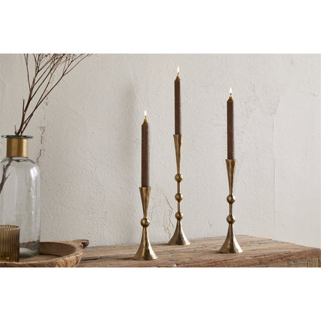 Javanee Medium Hammered Candle Holder - Antique Brass