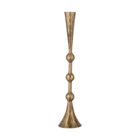 Javanee Large Hammered Candle Holder - Antique Brass