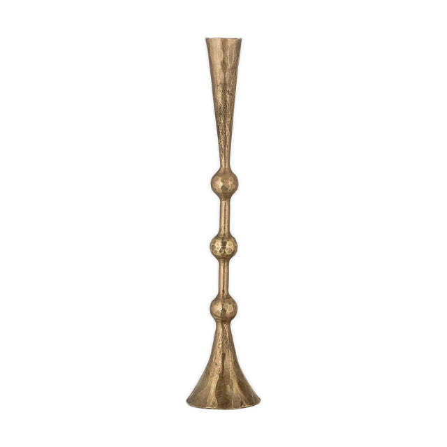 Javanee Large Hammered Candle Holder - Antique Brass
