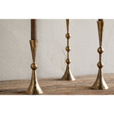 Javanee Large Hammered Candle Holder - Antique Brass