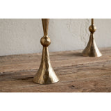 Javanee Large Hammered Candle Holder - Antique Brass