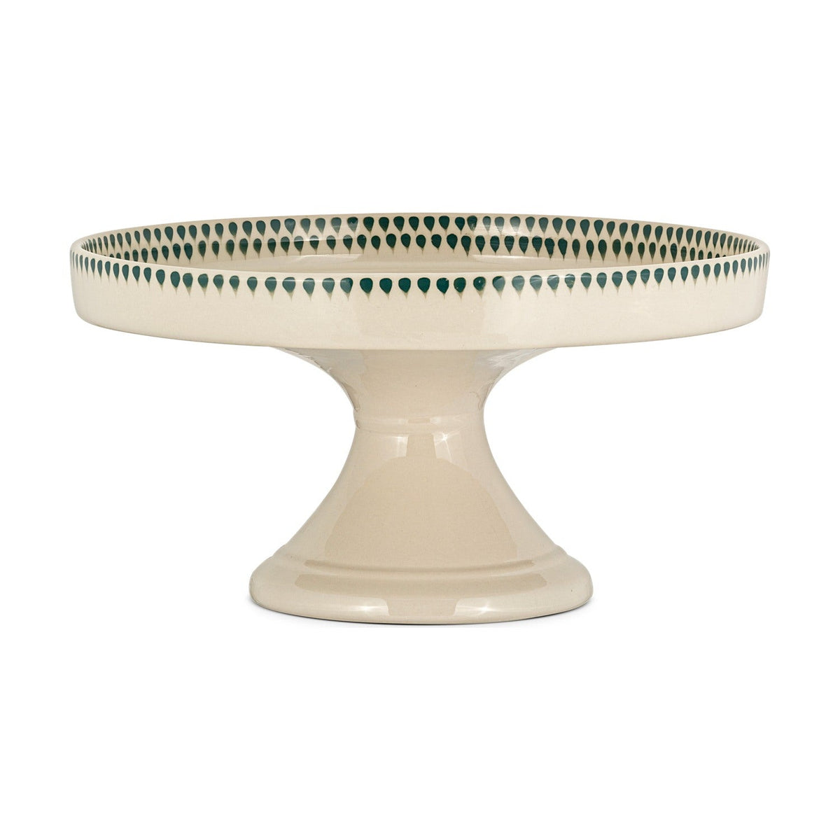 Juniper Drop Ceramic Cake Stand - Cream & Juniper