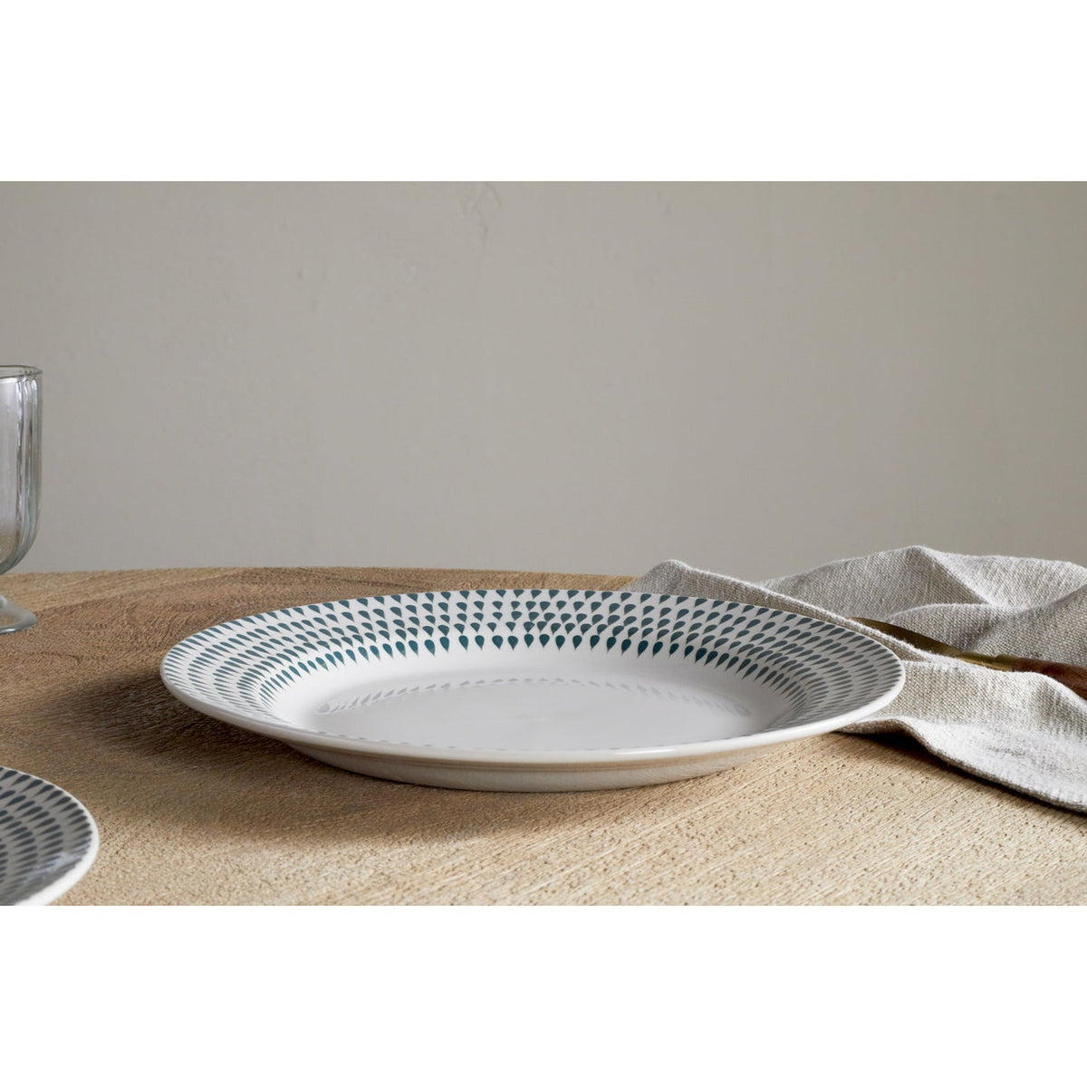 Juniper Drop Dinner Set - Cream & Juniper - 12 Piece
