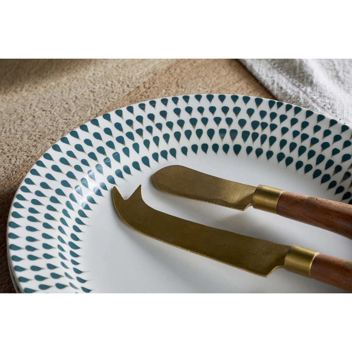 Juniper Drop Dinner Set - Cream & Juniper - 12 Piece