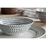 Juniper Drop Dinner Set - Cream & Juniper - 12 Piece