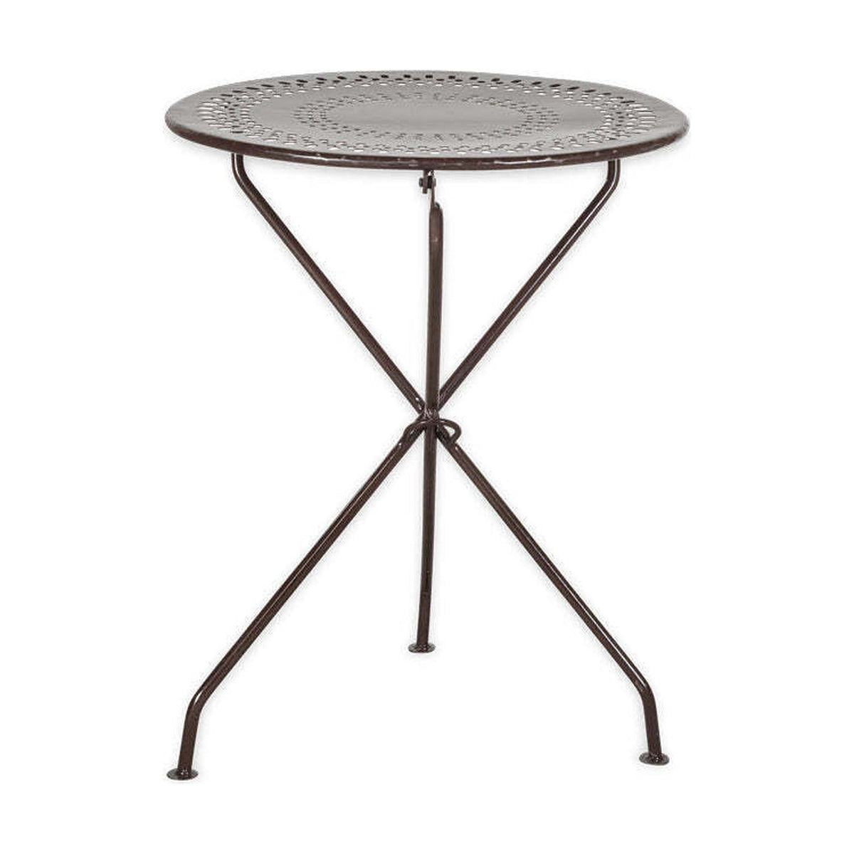 Jeavika Iron Bistro Garden Table - Dark Brown